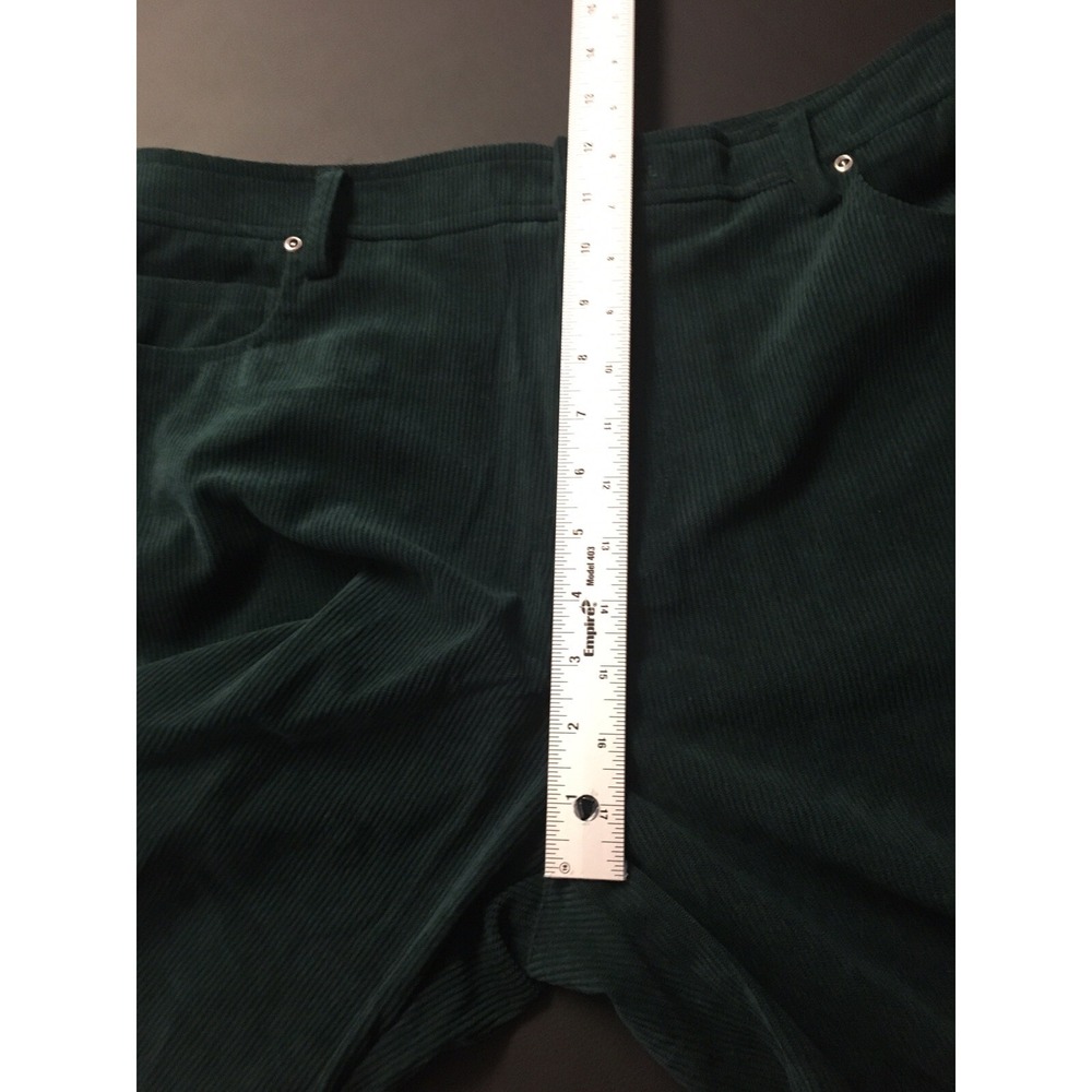 Corduroy 7 For All Mankind Pants Large Green High Rise Wide Leg Retro Academia - Picture 8 of 13